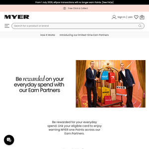 Link a Credit/Debit Card to MYER, Shop with These Limited-Time Partners Using The Linked Card & Earn MYER one Points
