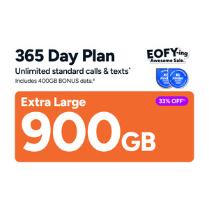 Kogan Mobile Extra Large 4G Prepaid Plan: 365 Days Expiry, 900GB Data - $199 Delivered