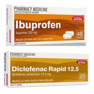 96x Ibuprofen 200mg + 20x Diclofenac Rapid 12.5mg Muscle/Pain Relief $12.99 Delivered