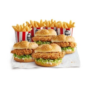Value Burger Feast (2x Zinger Burger, 2x Original Crispy Burger, 4x Regular Chips) $15 (July 20th & 30th, App & Pick Up)