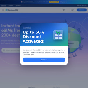 50% off Japan KDDI/au, Vietnam, Europe & Bali/SEA eSIMs + 40% off Sitewide