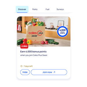 4000/3000/2000 Bonus Flybuys Points When You Join Coles Plus Saver ($7/Month)