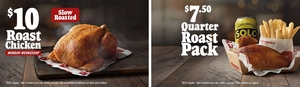 10/$11 Whole Roast Chicken, Monday to Wednesday, in-Store Only