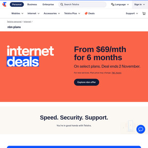 nbn FTTP or HFC 500/50 $69/Month, 750/50 $79/Month, 1000/100 $89/Month for 6 Months (New Customers)