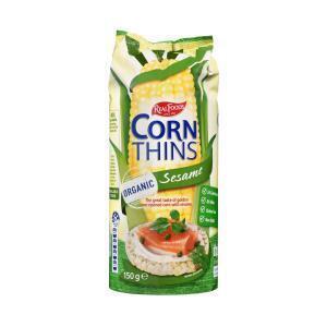Real Foods Corn Thins Sesame 150g $1.05