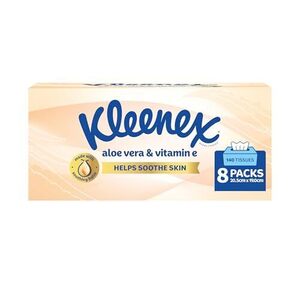 Kleenex Aloe Vera & Vitamin E 3 Ply Facial Tissues (8 x 140 Pack) $21.60 ($19.44 S&S) + Del ($0 Prime/ $59 Spend)