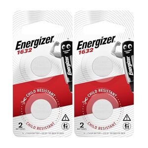 4 Energizer CR1632 Lithium Coin Batteries (2 Packs of 2) $11.56 ($10.40 S&S) + Delivery ($0 with Prime/ $59 Spend)