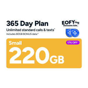 Kogan Mobile 365 Days Prepaid SIMs - 220GB $149, 250GB $159 (Kogan First)