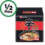 ½ Price Nongshim Shin Ramyun Black 4 Pack $6, Nongshim Big Bowls 105-115g $1.87