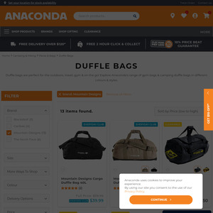 Mountain Designs Expedition Duffel Bags All Sizes $50 (Reg. $119.99 - $199.99) + $9.99 Delivery ($0 C&C/$120 Spend)
