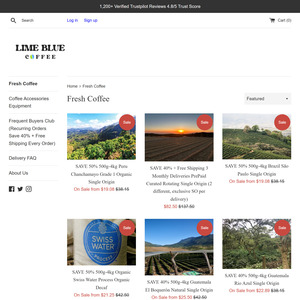 Save 50% 1kg SO $30.65 Brazil or Peru, Decaf $35 + Delivery ($0 w/ $99 Order, C&C, Opt Delayed Dis Opt)