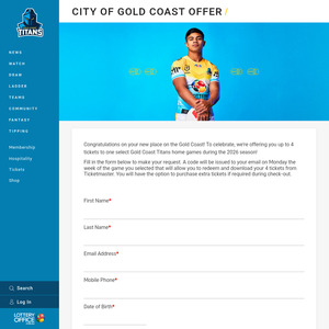 [QLD] 4x Free NRL Tickets (Per Household) to Select Titans Games