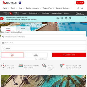 9 Qantas Points Per $1 Spent on Hotel Bookings