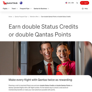 Double Status Credits or Double Points for Eligible Flights (Activation Required, Fly 03 Sep 2026 - 14 Aug 2027)