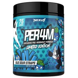 Nexus PER4M Pre-Workout 600g in the Red and Blue Sour Straps $69.97 delivered - 2 Flavours