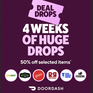 50% off Various Food Items: e.g. El Jannah Chicken, Subway Subs, Grill'd Burgers