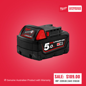 Milwaukee M18 Redlithium 5.0Ah Battery $109 (Was $209) + More