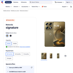 Motorola Signature 256GB for $468 Using $600 Bonus Trade-in Credit When Purchasing on 12 Month Plan