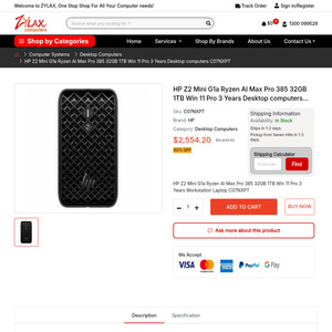 HP Z2 Mini G1a Workstation Ryzen AI Max Pro 385 32GB 1TB $2554.20 Delivered