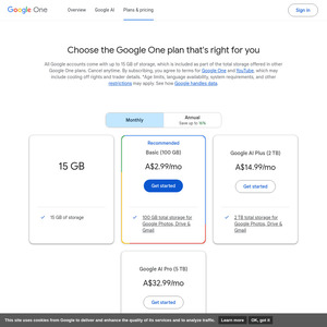 Google AI Plus (400GB Storage) $7.99/Month or $79.99/Year