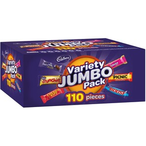 Cadbury Variety Jumbo Chocolate Box 110 Pieces 1.56kg $29 (Was $58) + Delivery ($0 C&C/ in-Store)