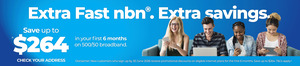 nbn FttP, HFC / Opticomm 500/50 $52/Month, 750/50 $63/Month, 1000/100 $70/Month for 6 Months