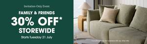Register for a Coupon for 30% off Full-Priced Sofas, Furniture & Homewares from 21 July to 3 August Online & in-Store