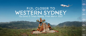 Western Sydney Airport to Fiji Direct Return fr $639, Samoa fr $799, Tonga/Vanuatu fr $699, (Fly Mar-Aug 2027)