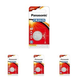 Panasonic 3V Lithium Coin Cell Battery 4 Pack (CR-2025PT/1B) $10.99 (RRP $19.96) + Delivery ($0 Prime/$59 Spend)